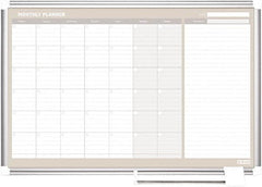 MasterVision - 24" High x 36" Wide Painted Metal Magnetic Dry Erase Calendar - Steel, 42.32" Deep, Includes Mounting Kit - Exact Tooling