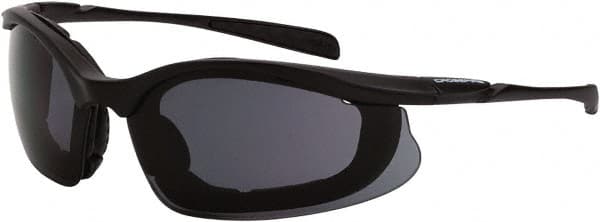CrossFire - Smoke Lenses, Framed Safety Glasses - Anti-Fog, Matte Black Frame, Size Universal, Wrap Around - Exact Tooling