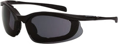 CrossFire - Smoke Lenses, Framed Safety Glasses - Anti-Fog, Matte Black Frame, Size Universal, Wrap Around - Exact Tooling