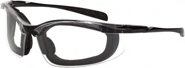 CrossFire - Clear Lenses, Framed Safety Glasses - Anti-Fog, Crystal Black Frame, Size Universal, Wrap Around - Exact Tooling