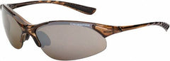CrossFire - Brown Flash Mirror Lenses, Framed Safety Glasses - Scratch Resistant, Crystal Brown Frame, Size Universal, Wrap Around - Exact Tooling