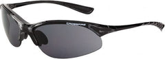 CrossFire - Smoke Lenses, Framed Safety Glasses - Scratch Resistant, Crystal Black Frame, Size Universal, Wrap Around - Exact Tooling