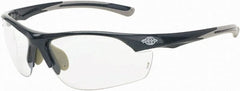 CrossFire - Clear Lenses, Framed Safety Glasses - Scratch Resistant, Gray Frame, Size Universal, Wrap Around - Exact Tooling