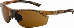 CrossFire - Brown Lenses, Framed Safety Glasses - Scratch Resistant, Brown Camouflage Frame, Size Universal, Wrap Around - Exact Tooling