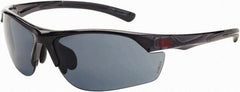 CrossFire - Super Dark Smoke Lenses, Framed Safety Glasses - Scratch Resistant, Crystal Black Frame, Size Universal, Wrap Around - Exact Tooling