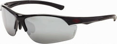 CrossFire - Silver Mirror Lenses, Framed Safety Glasses - Scratch Resistant, Black Frame, Size Universal, Wrap Around - Exact Tooling