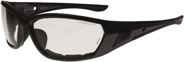 CrossFire - Smoke Lenses, Framed Safety Glasses - Anti-Fog, Gray Frame, Size Universal, Wrap Around - Exact Tooling