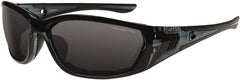 CrossFire - Smoke Lenses, Framed Safety Glasses - Anti-Fog, Crystal Black Frame, Size Universal, Wrap Around - Exact Tooling