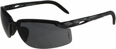 CrossFire - Smoke Lenses, Framed Safety Glasses - Scratch Resistant, Black Frame, Size Universal, Wrap Around - Exact Tooling