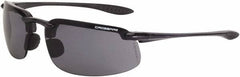 CrossFire - Smoke Lenses, Framed Safety Glasses - Scratch Resistant, Crystal Black Frame, Size Universal, Wrap Around - Exact Tooling