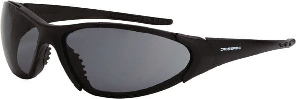 CrossFire - Smoke Lenses, Framed Safety Glasses - Scratch Resistant, Black Frame, Size Universal, Wrap Around - Exact Tooling