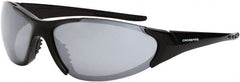 CrossFire - Silver Mirror Lenses, Framed Safety Glasses - Scratch Resistant, Black Frame, Size Universal, Wrap Around - Exact Tooling