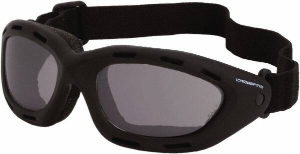CrossFire - Smoke Lenses, Framed Safety Glasses - Anti-Fog, Black Frame, Size Universal, Wrap Around - Exact Tooling
