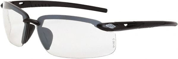 CrossFire - Clear Lenses, Framed Safety Glasses - Scratch Resistant, Gray Frame, Size Universal, Wrap Around - Exact Tooling