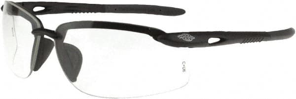 CrossFire - Clear Lenses, Framed Safety Glasses - Scratch Resistant, Black Frame, Size Universal, Wrap Around - Exact Tooling