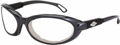CrossFire - Clear Lenses, Framed Safety Glasses - Anti-Fog, Gray Frame, Size Universal, Wrap Around - Exact Tooling