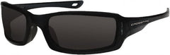 CrossFire - Smoke Lenses, Framed Safety Glasses - Scratch Resistant, Crystal Black Frame, Size Universal, Wrap Around - Exact Tooling
