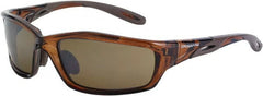 CrossFire - Brown Mirror Lenses, Framed Safety Glasses - Scratch Resistant, Brown Frame, Size Universal, Wrap Around - Exact Tooling