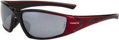 CrossFire - Silver Mirror Lenses, Framed Safety Glasses - Scratch Resistant, Black/Red Frame, Size Universal, Wrap Around - Exact Tooling