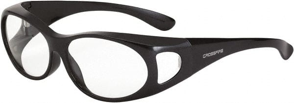 CrossFire - Clear Lenses, Framed Safety Glasses - Scratch Resistant, Gray Frame, Size Universal, Over the Glasses - Exact Tooling