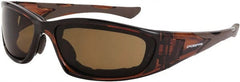 CrossFire - Dark Smoke Lenses, Framed Safety Glasses - Anti-Fog, Black Frame, Size Universal, Wrap Around - Exact Tooling
