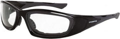 CrossFire - Clear Lenses, Framed Safety Glasses - Anti-Fog, Black Frame, Size Universal, Wrap Around - Exact Tooling