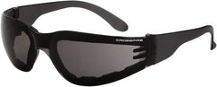 CrossFire - Smoke Lenses, Framed Safety Glasses - Anti-Fog, Black Frame, Size Universal, Wrap Around - Exact Tooling