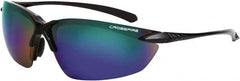 CrossFire - Polarized Smoke Lenses, Framed Safety Glasses - Scratch Resistant, Black Frame, Size Universal, Wrap Around - Exact Tooling