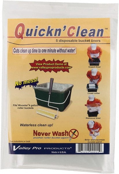 Wooster Brush - 9" Roller Compatible Paint Bucket Liner - 4 Gal Capacity, 15" Wide, Plastic - Exact Tooling