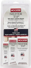 Wooster Brush - 1, 1-1/2 & 2" Angle/Flat Polyester General Purpose Paint Brush Set - 2-3/16, 2-7/16 & 2-11/16" Bristle Length, 7-1/2" Wood Handle - Exact Tooling