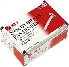 ACCO - 100 Piece Paper File Fasteners - 1-1/2" Long - Exact Tooling