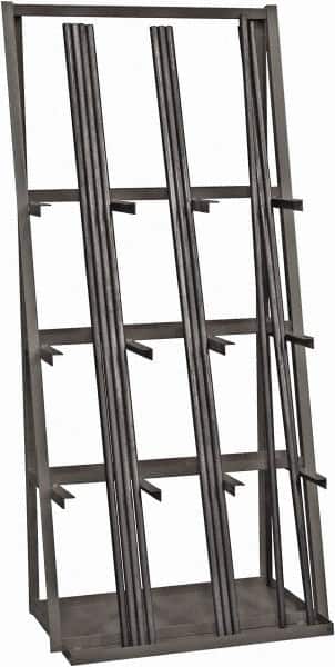 Durham - 3 Bay, 3,000 Lb Capacity, Gray Vertical Bar Storage Rack - 36" Wide x 84" High x 24" Deep - Exact Tooling