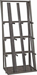 Durham - 3 Bay, 3,000 Lb Capacity, Gray Vertical Bar Storage Rack - 36" Wide x 84" High x 24" Deep - Exact Tooling