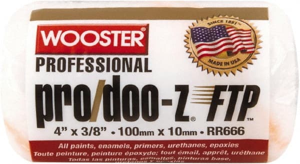 Wooster Brush - 3/8" Nap, 4" Wide Paint Roller - Medium Texture, Woven - Exact Tooling