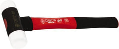Osca - 8 oz Head 1-19/64" Face Diam Iron Soft Face Dead Blow Hammer with Tips - 12" OAL, Aluminum Alloy Handle with Rubber Grips - Exact Tooling