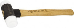 Osca - 8 oz Head 1-19/64" Face Diam Iron Soft Face Dead Blow Hammer with Tips - 12" OAL, Hickory Handle - Exact Tooling