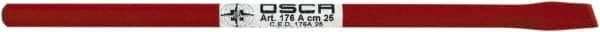 Osca - 10" OAL x 1-1/2" Blade Width Electrician's Chisel - Chrome Vanadium Steel Handle - Exact Tooling