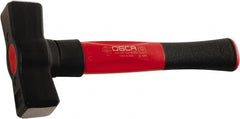 Osca - 2-13/64 Lb Head, 10" Long Sledge Hammer - Carbon Steel Head, 1.8" Face Diam, 4.8" Long Head, Aluminum Handle with Rubber Grip - Exact Tooling