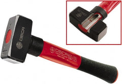 Osca - 1-51/64 Lb Head, 10" Long Sledge Hammer - Carbon Steel Head, 1.8" Face Diam, 3-1/2" Long Head, Aluminum Handle with Rubber Grip - Exact Tooling