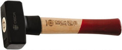 Osca - 2-13/64 Lb Head, 10" Long Sledge Hammer - Carbon Steel Head, 1-1/2" Face Diam, 3.7" Long Head, Wood Handle - Exact Tooling