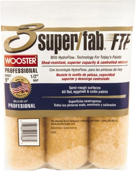 Wooster Brush - 1/2" Nap, 9" Wide Paint Roller - Semi-Rough Texture, Knitted - Exact Tooling