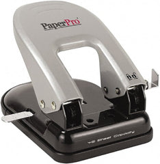 PaperPro - Paper Punches Type: 40 Sheet Manual Two Hole Punch Color: Black/Silver - Exact Tooling
