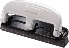PaperPro - Paper Punches Type: 20 Sheet Manual Three Hole Punch Color: Black/Silver - Exact Tooling