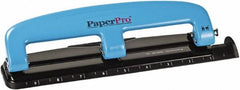 PaperPro - Paper Punches Type: 12 Sheet Manual Three Hole Punch Color: Blue/Black - Exact Tooling