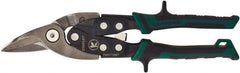 Stanley - 1-5/16" Length of Cut, Right Pattern Aviation Snip - 10" OAL, Cushion Grip Handle, Hardened Steel Blade, 18 AWG Steel Capacity - Exact Tooling