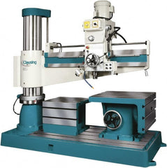 Clausing - 49.21" Swing, Geared Head Radial Arm Drill Press - 12 Speed, 5 hp, Three Phase - Exact Tooling