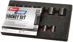 Ability One - 12 Piece 3/8" Drive Standard Impact Socket Set - 6 Points, 5/16 to 1-3/8", Inch Measurement Standard - Exact Tooling