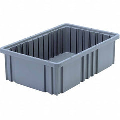 Quantum Storage - 40 Lb Load Capacity Gray Polypropylene Dividable Container - Stacking, 5" Long x 10.9" Wide x 16-1/2" High - Exact Tooling