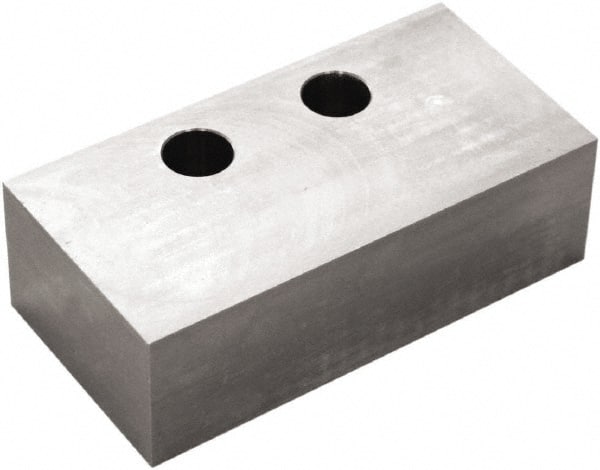 5th Axis - 6" Wide x 2" High x 2.95" Thick, Flat/No Step Vise Jaw - Soft, Steel, Manual Jaw, Compatible with V6105M Vises - Exact Tooling