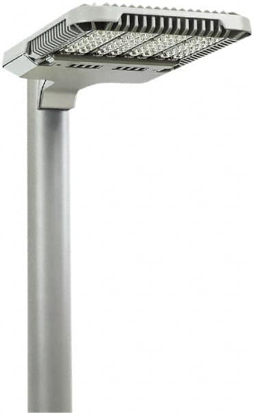 Philips - 120 Watt LED Parking Lot Light - Clear Polycarbonate Lens, Mogul Base, Arm Mount & Bracket, 347 to 480 Volts, IP66 Ingress Protection, 28" Long x 5" High x 14.9" Wide - Exact Tooling